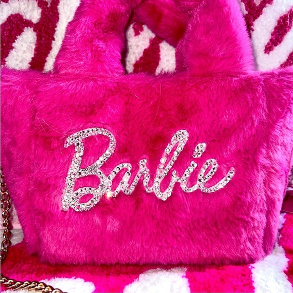 Barbie Skinnydip Faux Fur Custom Bedazzled Tote - Picture 4 of 8